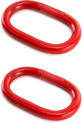 EGV 5/8" G80 Oblong Master Link 2 Pack, 6613 lbs Lifting Ring, Red | Forged Grade 80 alloy steel with red powder-coated finish. Ideal for lifting, rigging, recovery and chain assemblies.