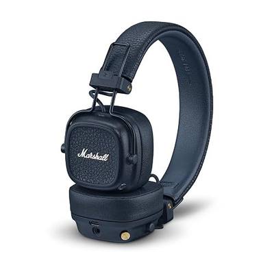 Marshall Major V Wireless On-Ear Bluetooth Headphones - 100+ Hr Playtime | Detachable Audio Cable | Microphone for Calls | Lightweight, Foldable Design for Travel - Midnight Blue