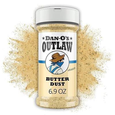 Dan-O’s Outlaw Butter Dust Seasoning – 6.9 oz – Buttery All Purpose Seasoning for Chicken, Vegetables & Popcorn – Sugar Free, Zero Calorie Dry Spice Blend