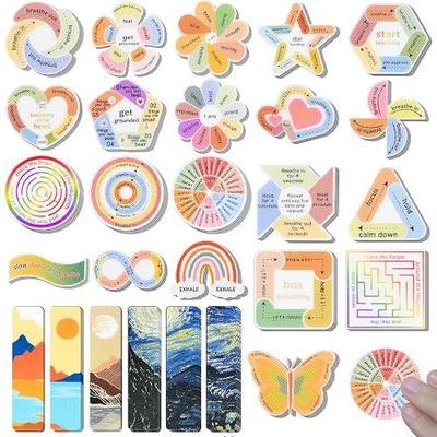 102 Pieces Sensory Stickers for Calm, 2 Texture Styles, Anxiety Relief | Calming Sensory Tool for Mindfulness, Stress Relief & Focus, Fidget Stickers for Adults & Teens, Office, Home & Desk Use