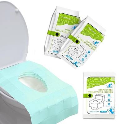 Disposable Toilet Seat Covers 20 Pack, Waterproof Individually | Sticker Free Faster Use - Waterproof XL Covers for Adults and Kids - Travel Accessories Public Restrooms, Camping, Airplane