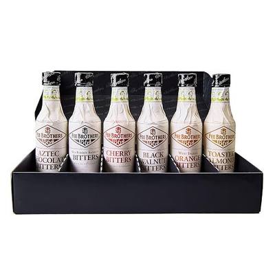 Fee Brothers Cocktail Bitters Variety Gift Pack, 5 fl oz (Pack of 6) | Orange, Old Fashioned, Cherry, Chocolate, Black Walnut & Toasted Almond for Craft Cocktails & Home Bartending