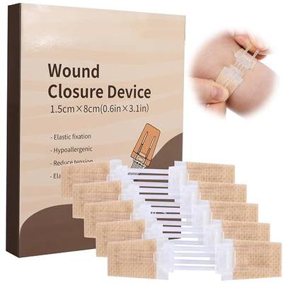 Wound Closure Strips 5Pcs Emergency Laceration Closures Butterfly Stitches Sutures Bandaids Zip Stitch Without Stitches for Hiking Camping Survival Outdoor