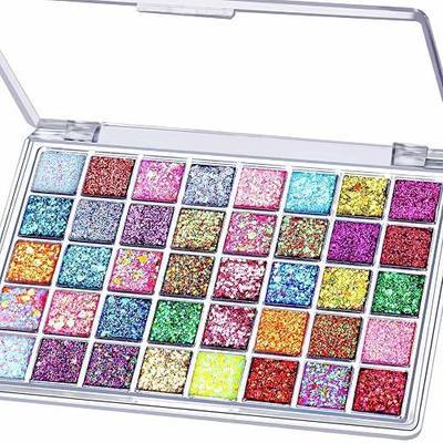 FANDAMEI 40 Colors Face Glitter, Face Paint Glitter Gel - Face Glitter for Women Girls, No Glue Needed, Multi-Purpose Glitter Makeup for Hair Face Body Halloween Rave Carnival