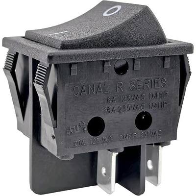 1-Pack Canal R Series Rocker Switch 16A/20A 125VAC/250VAC 4-Pin DPST for Peloton Treadmills, Hongju R Series, Taiheng TH3, Defond DRH-2415-3