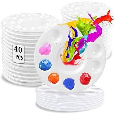 40PcsArt Paint Tray Palettes,Paint Trays for Kids or Student to Craft DIY Painting or School Project, White Plastic Paint Pallets