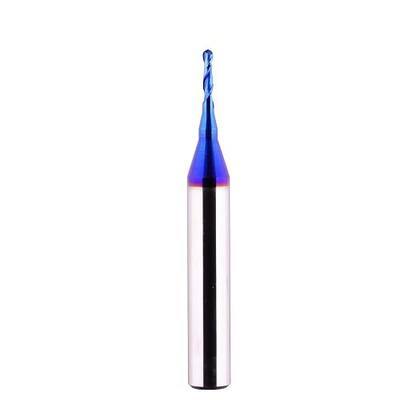 CNC Router bits Carbide Ball Nose End Mill with Nano Blue Coating for Side Milling. End Milling. Finish Machining. (1/16" Cut Dia X 2" OAL)