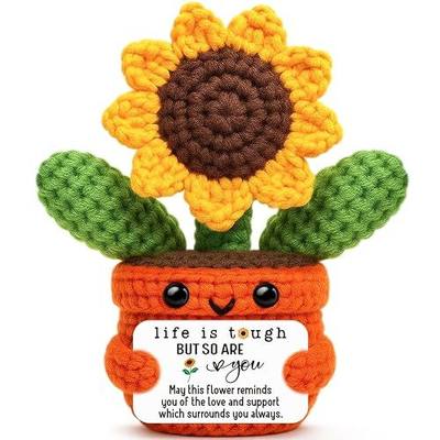Sensi Blue Cute Sunflower Keepsake, Inspirational Gifts for Women Friends, Encouragement Get Well Soon Gift, Life is Tough But So are You, Sympathy Cheer Up Memento, Positive Desk Decor