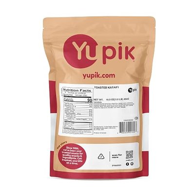 Yupik Toasted Kataifi 16 oz (1 lb), Kosher, Finely Shredded Fillo Dough, Crispy & Crunchy, Ready-to-Use, Ideal for Kanafeh, Baklava, Crispy Topping & Dubai Chocolate Bar Filling