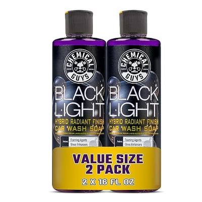 Chemical Guys, Black Light Hybrid Radiant Finish Car Wash Soap, 2 x 16 oz | Gloss-enhancing pH-balanced soap cleans and deepens shine on dark paint, gentle in cannons, guns or buckets