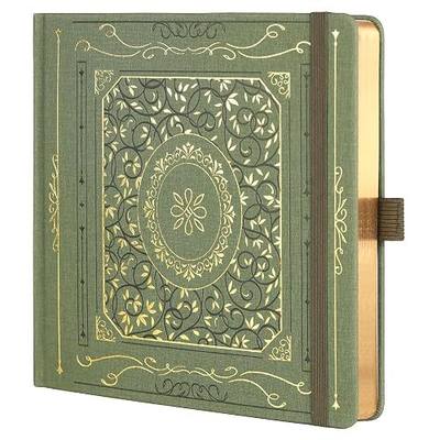 TIEFOSSI Square Dot Journal, Dot Grid Notebook for Women Men, 8" x 8" | PU Leather Journal, 160 GSM 160 Numbered Pages with Gold Edges, Square Diary,for Journaling,Planning,Sketching