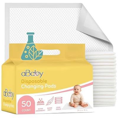 Disposable Changing Pads for Baby (50 Pack) Super Soft and Ultra Absorbent Baby Changing Pad - Leak Proof Diaper Changing Pads for Stress-Free Baby Diaper Changes - White