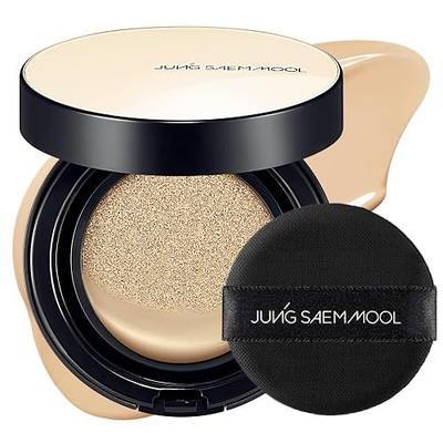 JUNG SAEM MOOL Essential Skin Nuder Cushion | Natural Finish, Buildable Coverage Cushion Foundation by Korean Makeup Artist (Refill Not Included, 0.49 Fl Oz), 21W Medium
