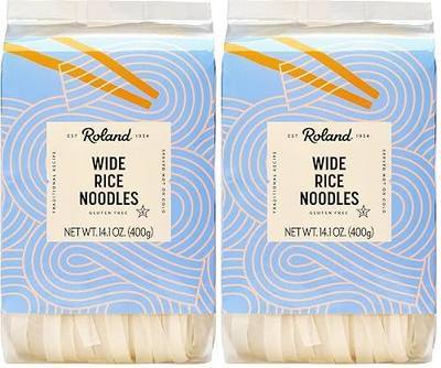 Roland Foods Wide Rice Noodles,Specialty Imported Food,14.1 Ounce Bag,(Pack of 2)