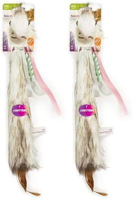 SmartyKat Chitter Critter Squirrel Electronic Sound Plush Kicker Cat Toy, Battery Powered - Gray, One Size (Pack of 2)