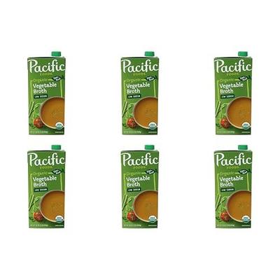 Pacific Foods Low Sodium Organic Vegetable Broth, 32 oz Carton (Pack of 6)