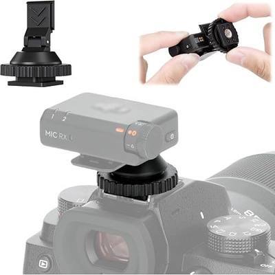 JJC Cold Shoe Mount Adapter for DJI Mic Mini / Mini 2 2S, Stable Anti-Slip | with Tighten Knob & 1/4"-20 Hole, High-Stength ABS, Angle Adjustable, Hot Shoe Accessories for DSLR Camera Video Recording