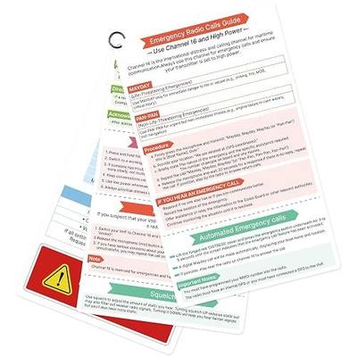 OCQOTAT Quick Guide for VHF Marine Radio-heavy plastic card,Handy Boating Must Haves,Boat Accessories,Safety Kit Reference,Pontoon&Sailboat Gear&Essentials,Perfect Sailing Gifts for Men,With Ring,3pcs