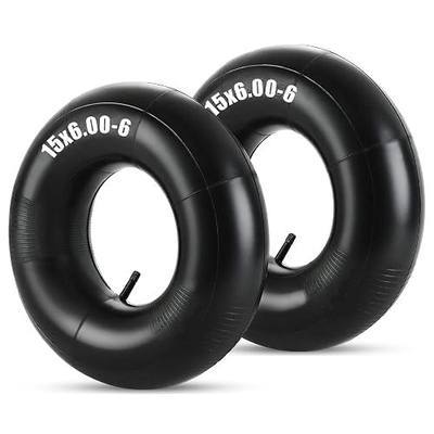 2 Pack 15x6.00-6 Heavy Duty Inner Tubes with TR-13 Valve Stem, Replacement Lawn Mower Tire Tubes for Tractors, Wheelbarrows, ATVs, Go Karts & More (Fits 6.00-6, 6.50-6, 15x600-6)