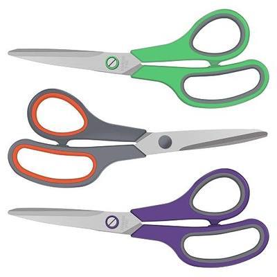 3 Pack Scissors Set, 8.3" Heavy Duty Scissors with 2.5 mm Thickness Sharp Blades & Ergonomic Soft-Grip Handles, All Purpose Scissors for Office, School, Kitchen, Crafts, Sewing, Right/Left Hand Use
