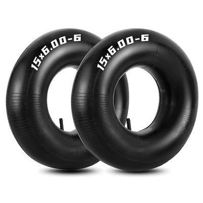 NYXOVA 2 Pack 15 x 6.00-6 Inner Tubes, TR-13 Straight Valve Stem Tire Tube, Universal Fit for Lawn Mowers, Wheelbarrows, ATVs, Go Karts, Durable, Shock Absorbing, Replacement Tire Tube