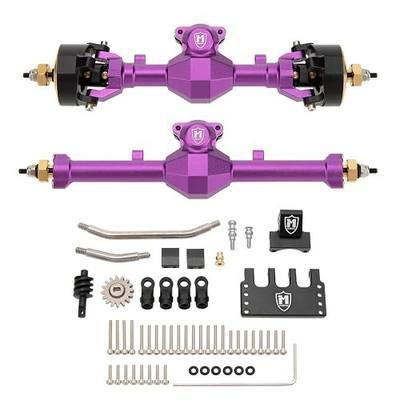 MEUS Racing Isokinetic 3-Section CVD Front and Rear Axles Maximum Steering Angle 52° Wider +5MM for Axial SCX24 Deadbolt C10 JLU Gladiator Bronco 1/24 RC Crawler Upgrade Parts (Anodized Purple)