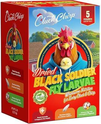 Dried Black Soldier Fly Larvae, Non-GMO, Natural Chicken Treats & High-Protein Poultry Snacks for Backyard Chickens, Laying Hens & Ducks, 5 lb Box