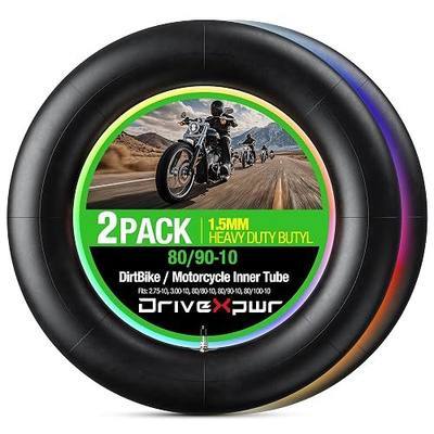 Motorcycle Heavy Duty Inner Tube Replacement - 80/90-10" - 1.5mm Thick - Tire Tube Compatible With 2.75-10,3.00-10,80/80-10,80/90-10,80/100-10(2-Pack)