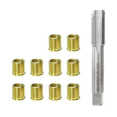 Spark Plug Thread Repair Kit, M14×1.25 Inserts & M16x1.25 Tap Stainless Steel Thread Repair Tool, 14mm Spark Plug Rethreaded Kit for Automotive Gasoline Engine Generator