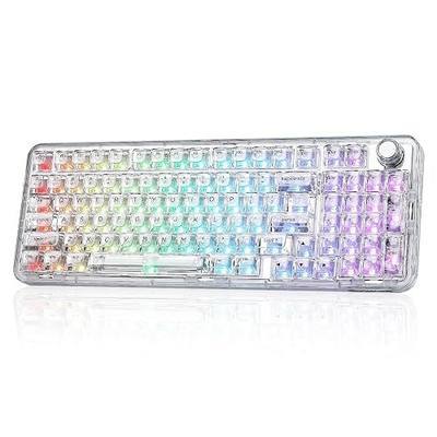 YUNZII X98 QMK/VIA Wireless Mechanical Gaming Keyboard with Knob,Tri-Mode BT5.0/USB-C/2.4GHz Hot Swappable Keyboard,Pre-lubed Switches Gasket Mount RGB Backlit for Wins/Mac (White, Snow Switch)