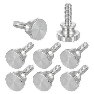 MECCANIXITY 8pcs M4 x 10mm Knurled Thumb Screws, 304 Stainless Steel Diamond Head Thumb Screws Metric Knurled Head Bolts with Shoulder Grip Knobs Hand Tighten Thread Fasteners, 12mm Dia
