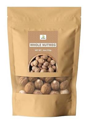 Whole Nutmeg 4 oz - Premium Grade Whole Nutmeg - All-Natural - Perfect for Baking, Cooking and Dessert, Packed in a stand up resealable pouch (4 oz)