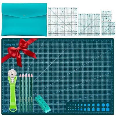 Quilting Ruler and T-Shirt Alignment Tool Set, Square Acrylic Rulers for Quilting and Sewing, Precise Fabric Cutting, Tshirt Ruler Guide (Blue)
