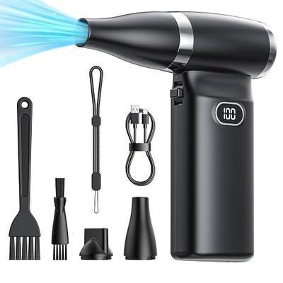 Electric Compressed Air Duster Cordless: 60 MPH High Wind Speed Mini Air Blower for Electronics Portable Computer Cleaner Hand Keyboard Cleaning Powerful Duster for Car, Fans and Other Sences