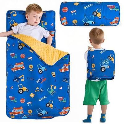 DJY Toddler Nap Mat,Kid Slumber Bag with Removable Pillow & Minky Blanket,Soft Sleeping Mat Perfect for Daycare,Preschool,Kindergarten,Travel