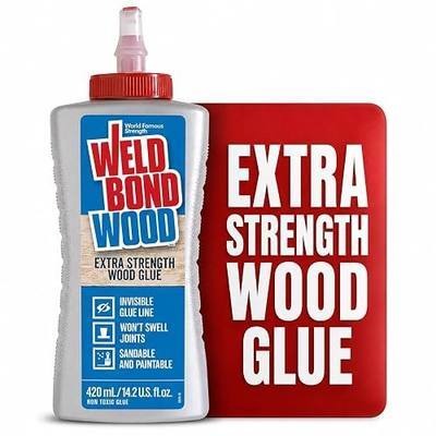 Weldbond Extra Strength Wood Glue for Woodworking, Furniture Repair & DIY Projects - Non-Toxic, Invisible Line, Sandable & Paintable, Heavy Duty Wood Glue for Furniture & Carpentry - 14.2 oz