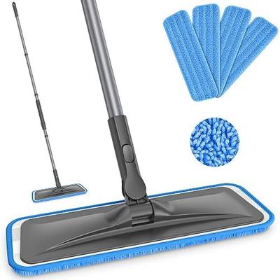 BPAWA Microfiber Mops for Floor Cleaning: Flat Mop for Hardwood Tile Wood | 4 Washable Pads, 59" Adjustable Handle, Dry & Wet Mopping Home Kitchen Bathroom Laminate Vinyl Marble Floors Multi-surfaces