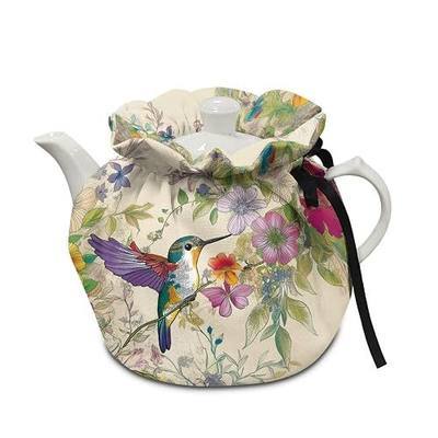 Classic Hummingbird Tea Cosy Teapot Double-Sided Drawstring, Insulation Warmth Holder Washable Reusable Tea Pot Dust Cover