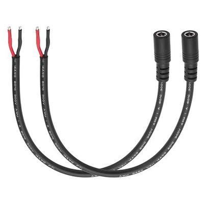 2Pcs 1FT 14AWG 15A 12V DC5.5mm x 2.1mm Female Power Pigtails Cable | 14AWG Thicker Wire For High Current,Perfect for low voltage equipment DIY power supply and maintenance replacement