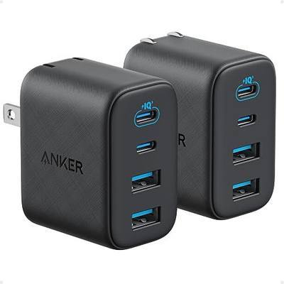 Anker Zolo USB C Charger Block,2-Pack Type C Charger Fast Charging with 50W Max Output,2 USB-C and 2 USB-A,Compact and Stable Design,for iPhone 17/16 Series,MacBook,iPad,Pixel,Galaxy,and More (Black)
