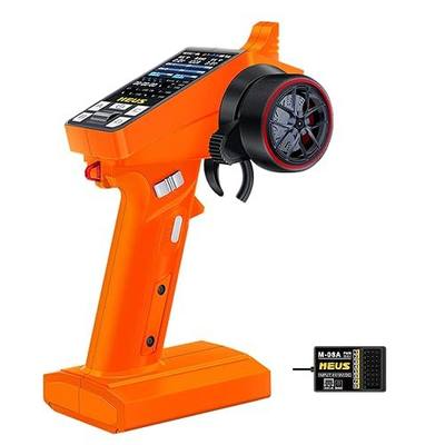 MEUS RACING ME-8A RC Transmitter 8 Channels 2.4GHz and Receiver with Coach Mode for 1/8 1/10 1/18 1/24 RC Crawler Car Boat TRX4 TRX4M SCX10 SCX24 Upgrades Parts (Orange)