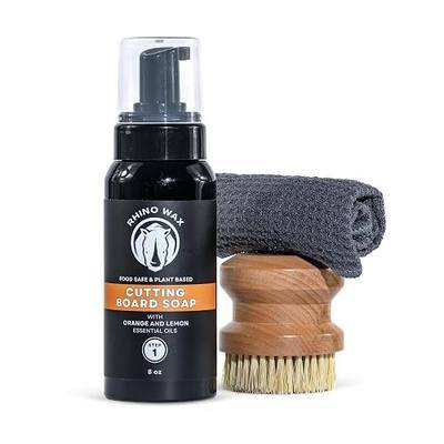 Rhino Wax Cutting Board Cleaning Kit: Cuttingboard Cleaner Scrubber & Cloth | Keep cutting boards clean, food-safe and ready for everyday meal prep by removing food residue, stains and lingering odors.