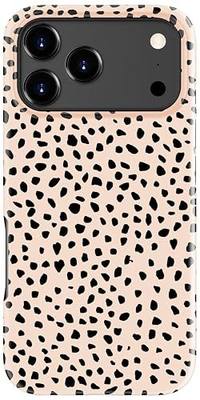 for iPhone 17 Pro Case - Wireless Charging Compatible - Dual-Layer Hard Shell + Silicone Cover - Shockproof Protective Phone Case with Trendy Designs for Women - Elegant Dots Print