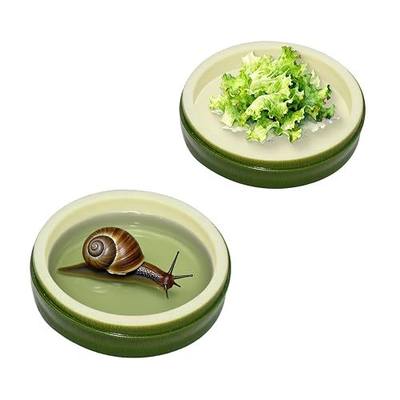 2 Pack Snail Water and Food Bowl,atural Design Food Bowl for Pet Snails, Garden Snails Pet Land Snail Terrarium Supplies