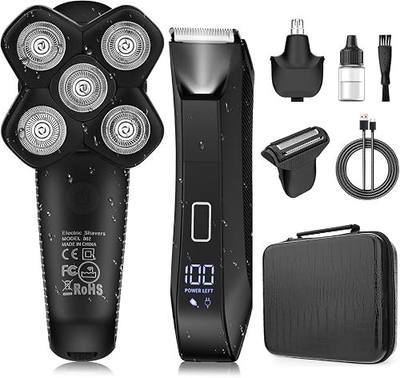 Manscape Body and Ball Trimmer for Men, Bald Head & Body Shaver, Mens Grooming Kits Pubic Groin Hair Trimmer, Body Groomer Electric Razors for Smooth Shaving, IPX7 Waterproof