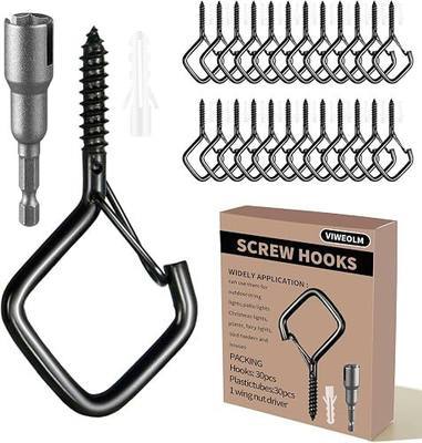 30 Pcs Black Eye Hooks Screw Heavy Duty,Ceiling Hooks for Hanging Plants,String Lights,Cup,Wind Chime,Bird Feeders. Plant Hanger Indoor&Outdoor