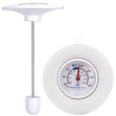 Floating Pool Thermometer, Easy-Read Waterproof Gauge | Battery-free thermometer with large dial and 304 stainless steel probe for pools, spas and hot tubs