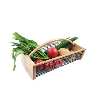 Garden Hod Harvest Basket, Durable Wooden Gardening, Supply Suitable For Kitchen, Picnic And Outdoor Picking