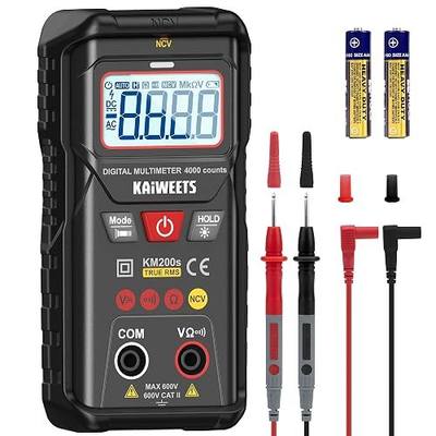 KAIWEETS KM200s Smart Digital Multimeter True RMS, 4000 Counts, Auto Ranging Voltmeter, NCV Non-Contact Voltage Detector, Measure AC/DC Voltage, Resistance, Diode, Continuity