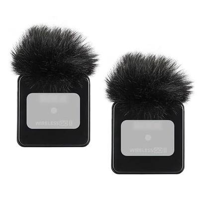 Premium Furry Windscreen Windshield Dead-cat for Rode Wireless Go Microphones (2PCs-Black, Rode Wireless Go II)